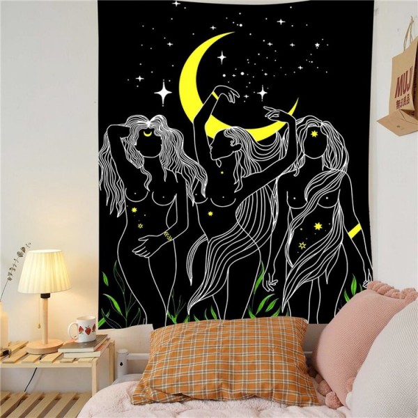Moon Naked Girl - 200*145cm - Printed Tapestry UK