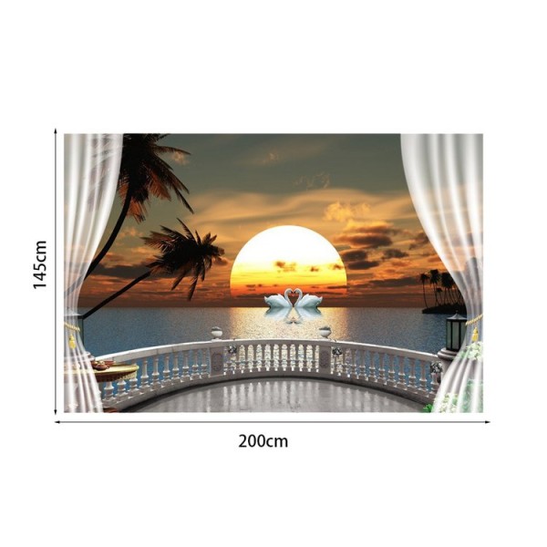 Swan outside Window - 200*145cm - Printed Tapestry UK