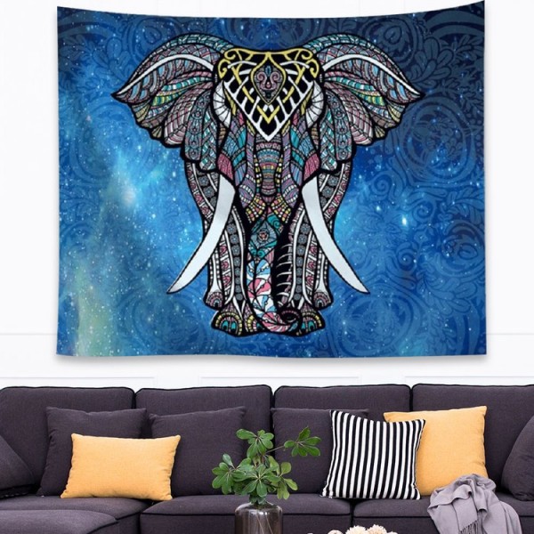 Geometric Elephant - 200*145cm - Printed Tapestry UK