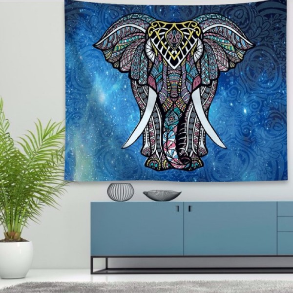 Geometric Elephant - 200*145cm - Printed Tapestry UK