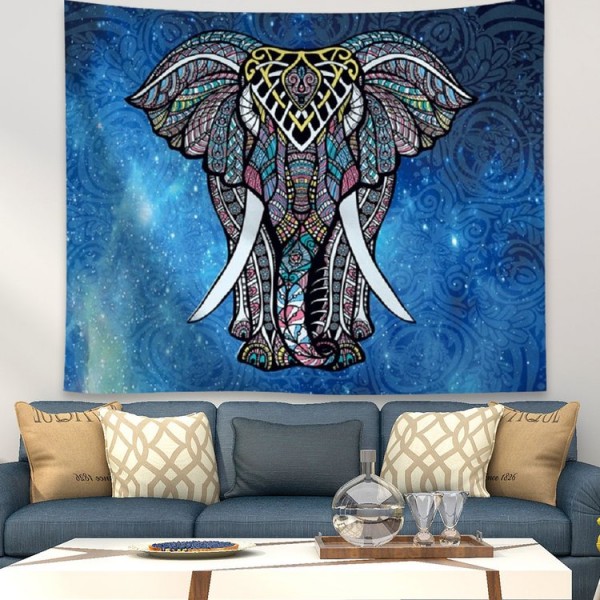 Geometric Elephant - 200*145cm - Printed Tapestry UK