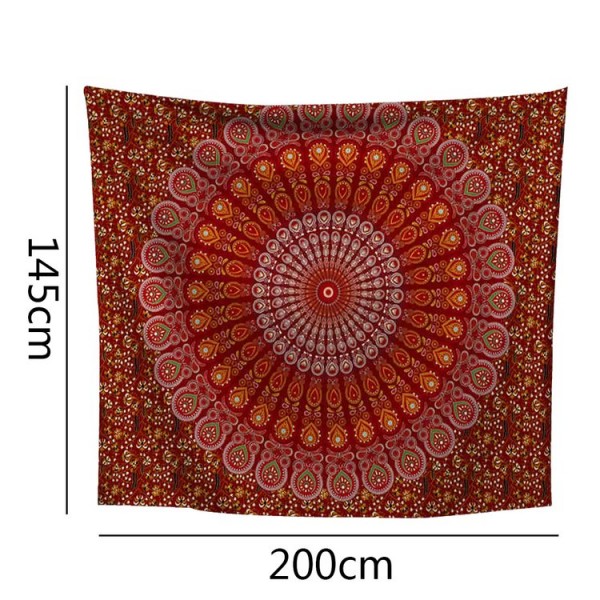 Red Mandala - 200*145cm - Printed Tapestry UK