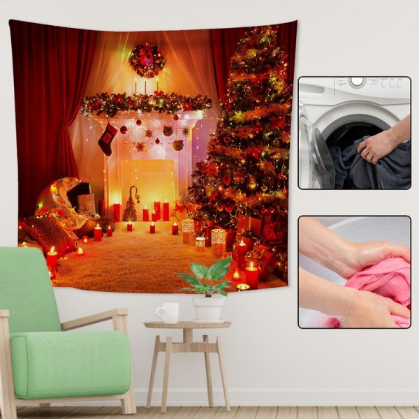 Christmas Hut Holiday Xmas - 200*145cm - Printed Tapestry UK