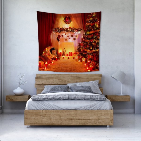 Christmas Hut Holiday Xmas - 200*145cm - Printed Tapestry UK