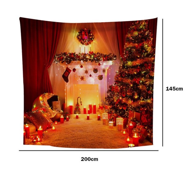 Christmas Hut Holiday Xmas - 200*145cm - Printed Tapestry UK