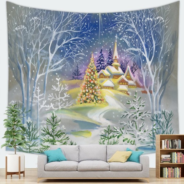 Snow Christmas Tree - 200*145cm - Printed Tapestry UK