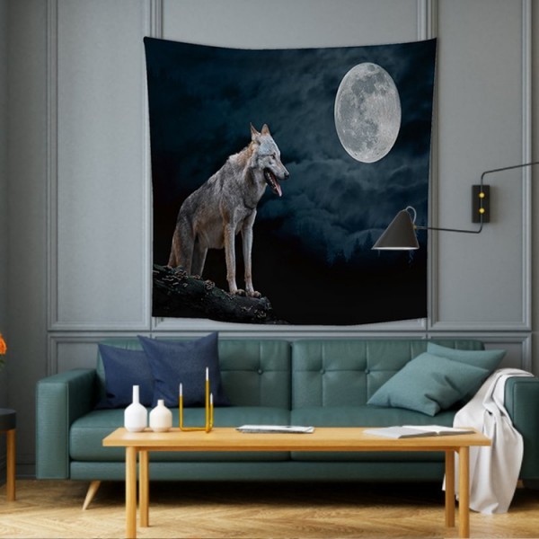 Moon Wolf - 200*145cm - Printed Tapestry UK