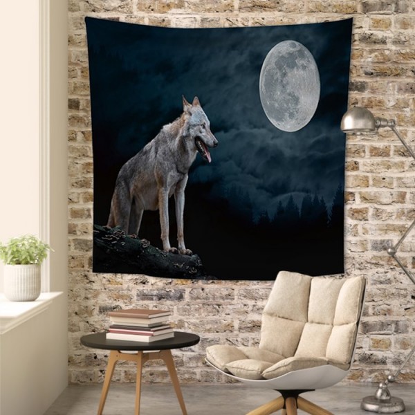 Moon Wolf - 200*145cm - Printed Tapestry UK