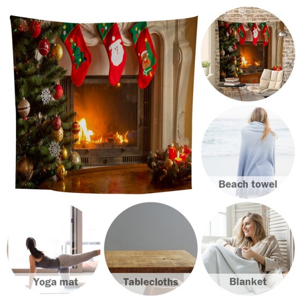 Christmas Cottage - 200*145cm - Printed Tapestry UK