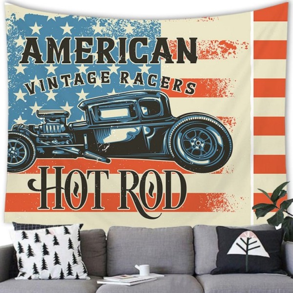 Retro Car - 200*145cm - Printed Tapestry UK