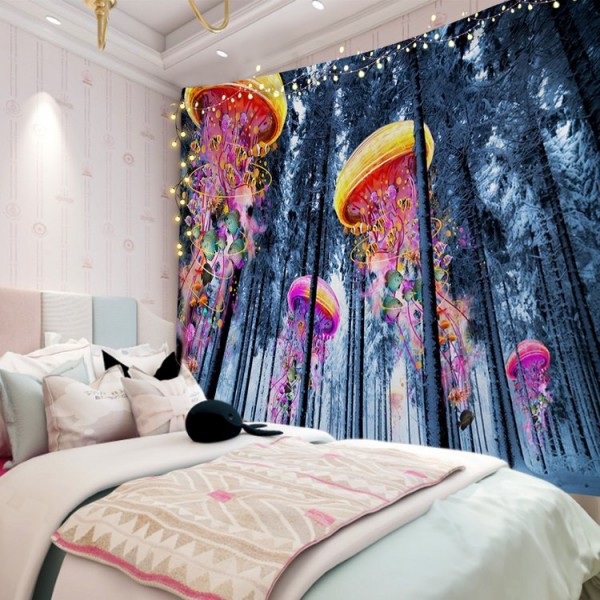 Forest Jellyfish - 145*130cm - Printed Tapestry UK