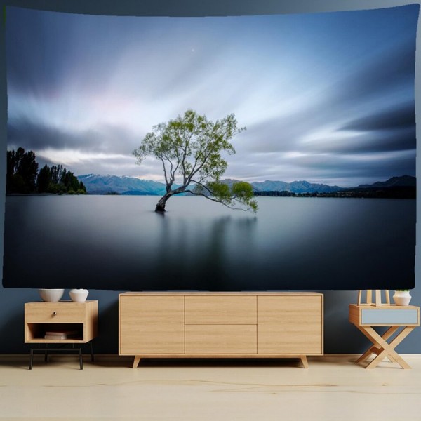 Tree in Lake Flower - 145*130cm - Printed Tapestry UK