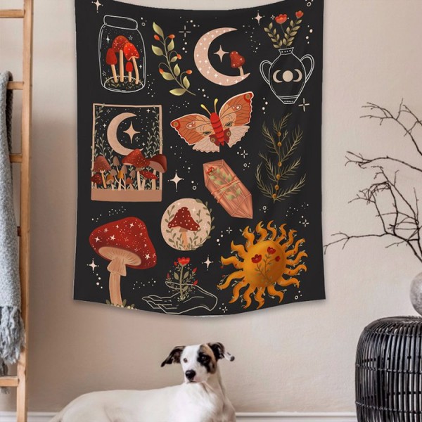 Mushroom Sun - 145*130cm - Printed Tapestry UK