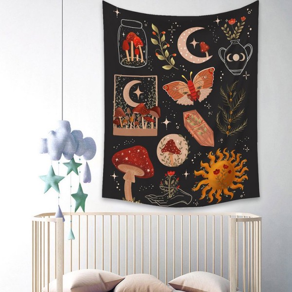 Mushroom Sun - 145*130cm - Printed Tapestry UK