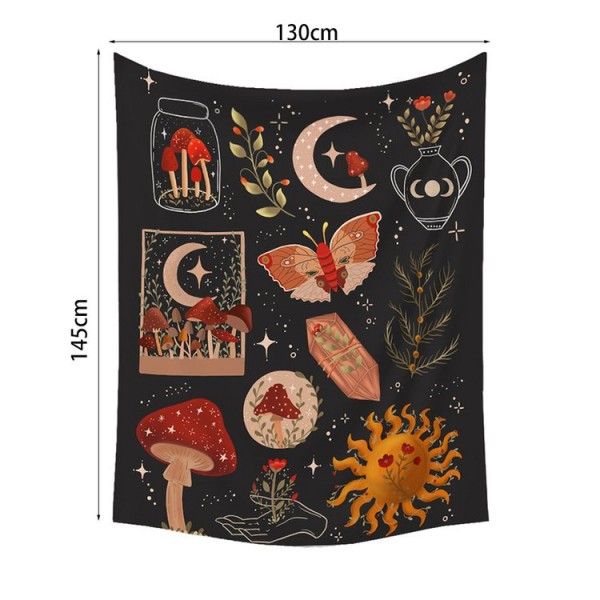 Mushroom Sun - 145*130cm - Printed Tapestry UK
