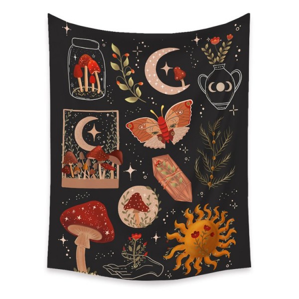 Mushroom Sun - 145*130cm - Printed Tapestry UK