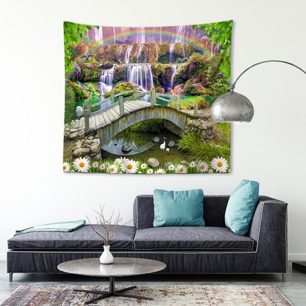 Flowing Water Bridge - 145*130cm - Printed Tapestry UK