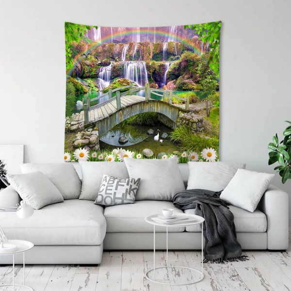 Flowing Water Bridge - 145*130cm - Printed Tapestry UK