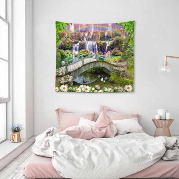 Flowing Water Bridge - 145*130cm - Printed Tapestry UK