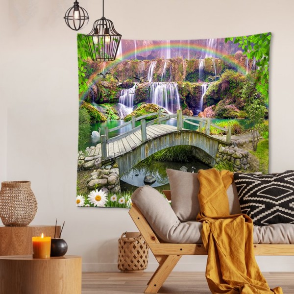 Flowing Water Bridge - 145*130cm - Printed Tapestry UK