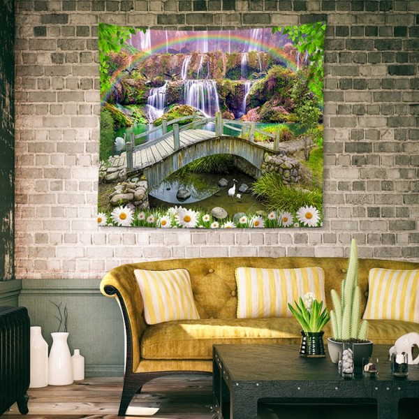 Flowing Water Bridge - 145*130cm - Printed Tapestry UK