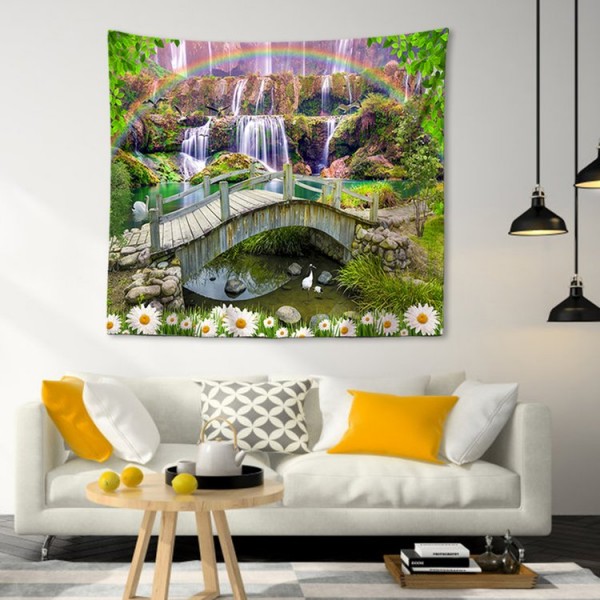 Flowing Water Bridge - 145*130cm - Printed Tapestry UK