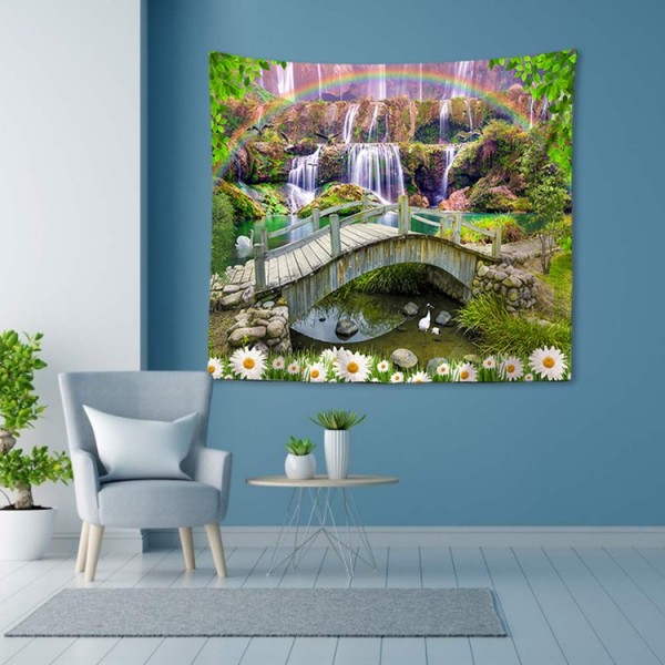 Flowing Water Bridge - 145*130cm - Printed Tapestry UK