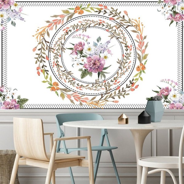 Wreath Flower - 145*130cm - Printed Tapestry UK