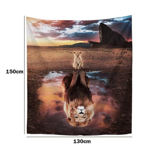 Lion Reflection - 130*145cm - Printed Tapestry UK
