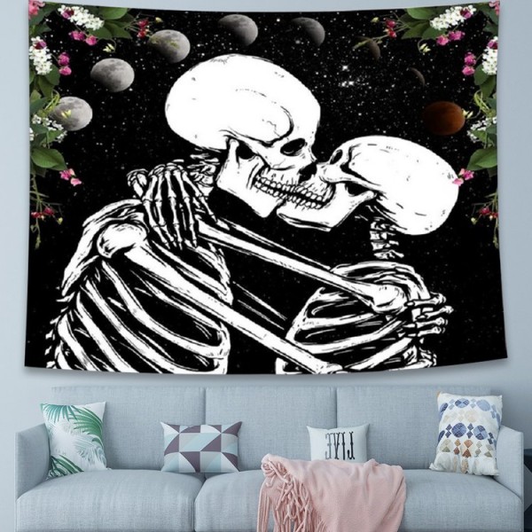 Kiss Skeleton - 145*130cm - Printed Tapestry UK