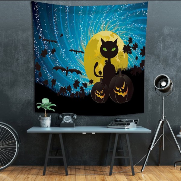 Halloween Cat - 145*130cm - Printed Tapestry UK