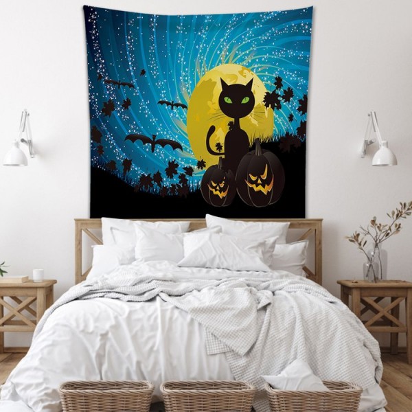 Halloween Cat - 145*130cm - Printed Tapestry UK