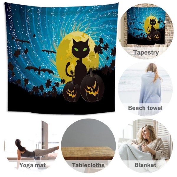 Halloween Cat - 145*130cm - Printed Tapestry UK