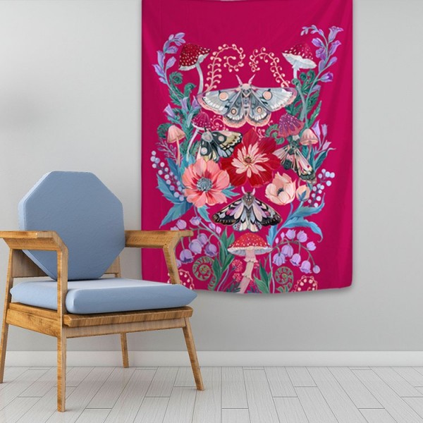 Moth Flower Yoga - 145*130cm - Printed Tapestry UK