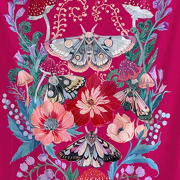 Moth Flower Yoga - 145*130cm - Printed Tapestry UK