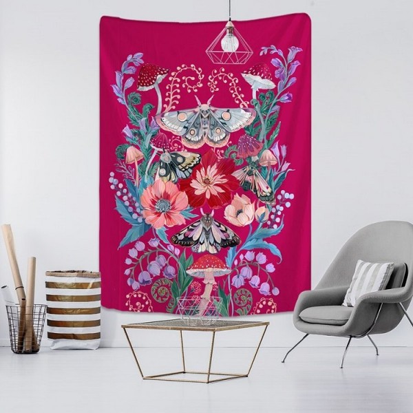 Moth Flower Yoga - 145*130cm - Printed Tapestry UK