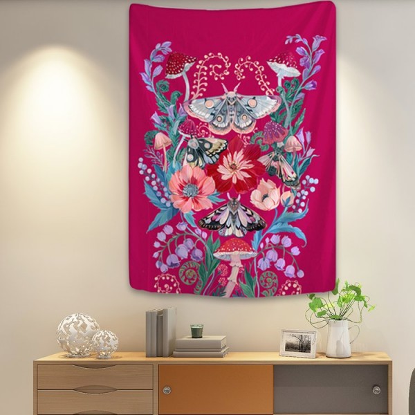 Moth Flower Yoga - 145*130cm - Printed Tapestry UK