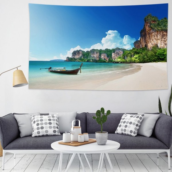 Island Boat  Camp - 145*130cm - Printed Tapestry UK
