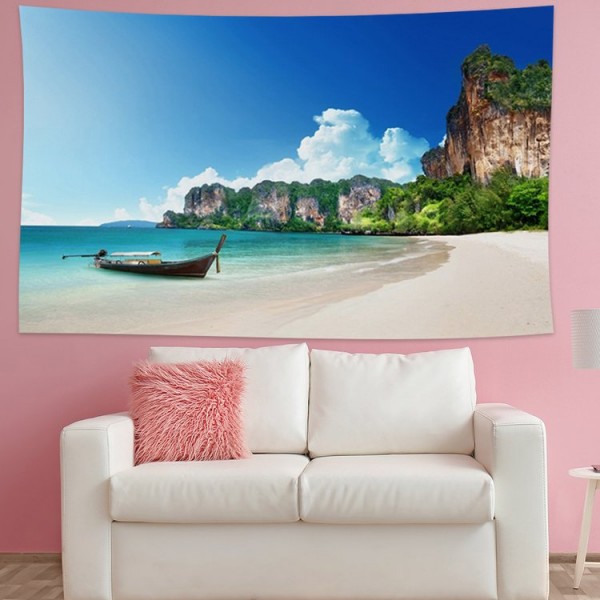 Island Boat  Camp - 145*130cm - Printed Tapestry UK