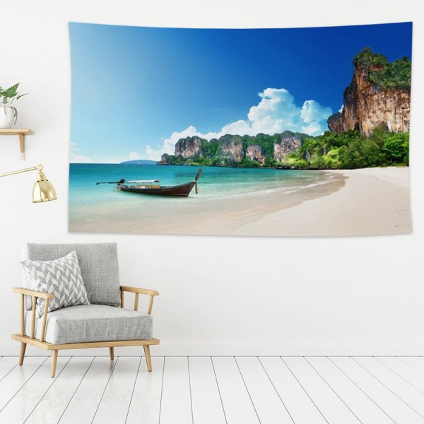 Island Boat  Camp - 145*130cm - Printed Tapestry UK