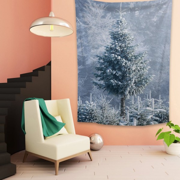 Trees in Snow - 130*145cm - Printed Tapestry UK
