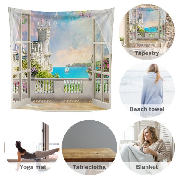 Window Scenery - 145*130cm - Printed Tapestry UK