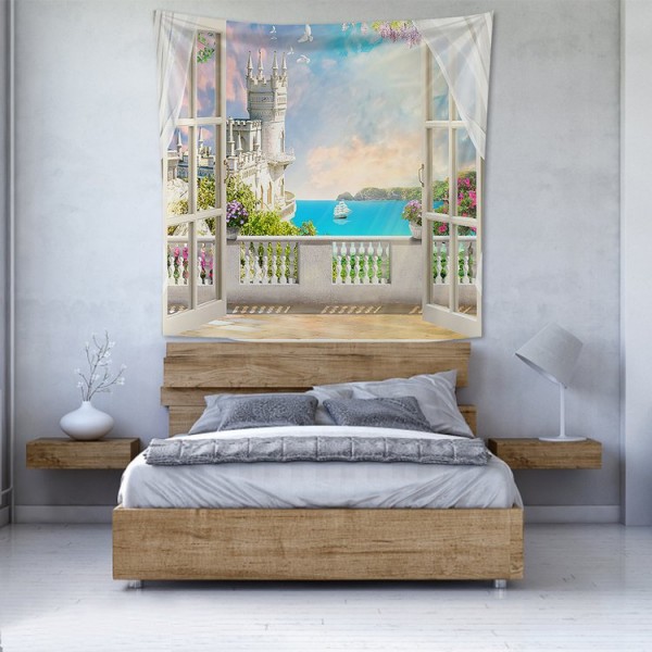 Window Scenery - 145*130cm - Printed Tapestry UK