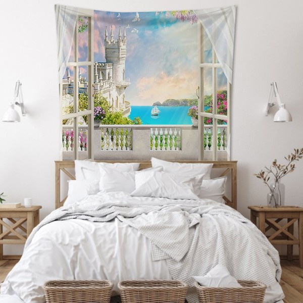 Window Scenery - 145*130cm - Printed Tapestry UK