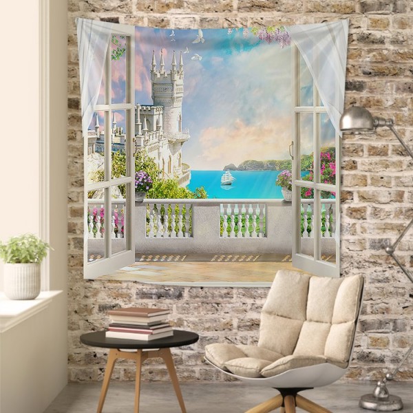 Window Scenery - 145*130cm - Printed Tapestry UK