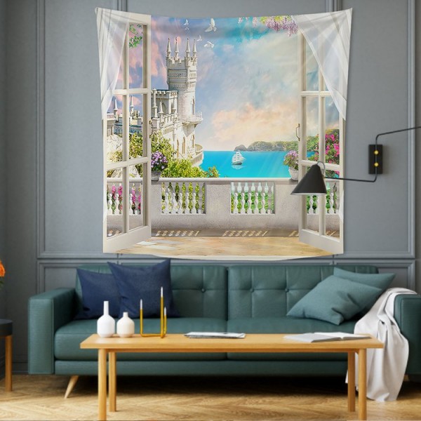 Window Scenery - 145*130cm - Printed Tapestry UK