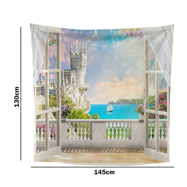 Window Scenery - 145*130cm - Printed Tapestry UK