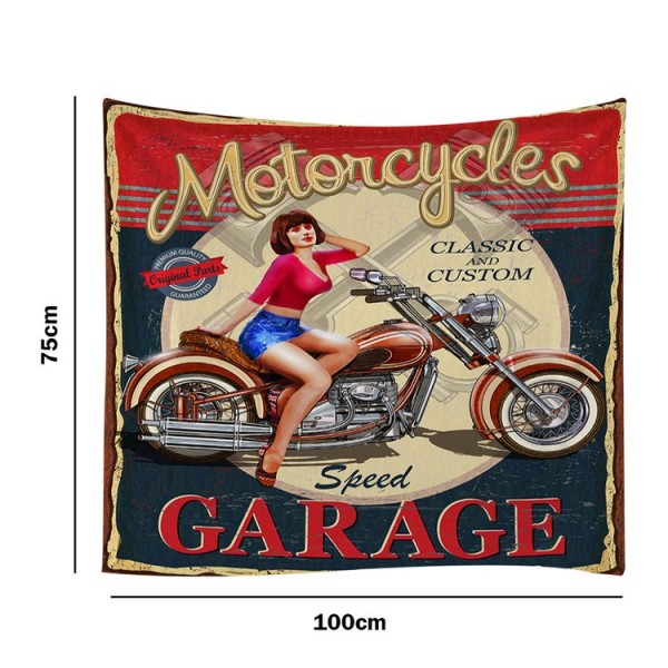 Motorcycles Lady - 100*75cm - Printed Tapestry UK
