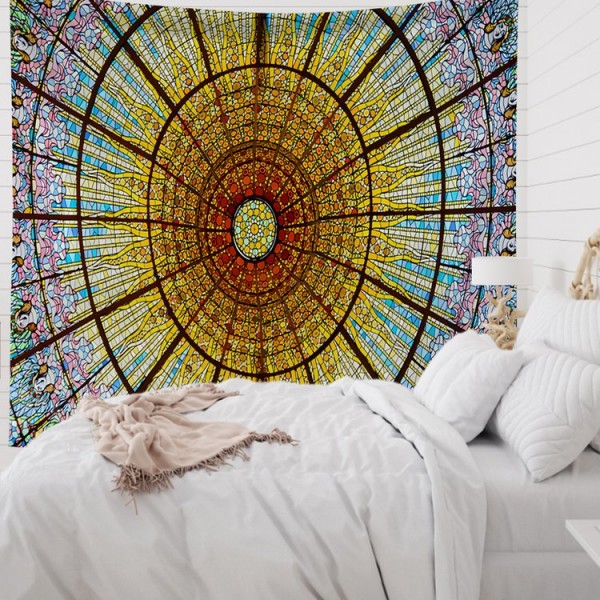Stained Glas Window - 145*130cm - Printed Tapestry UK