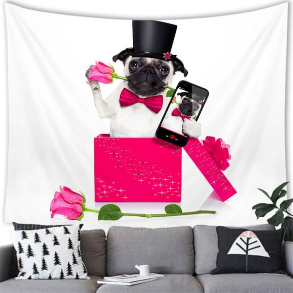Selfie Dog - 100*75cm - Printed Tapestry UK